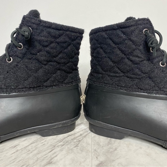 Sperry Saltwater Waterproof Duck Black Boot 8 1/2 W - Picture 8 of 15